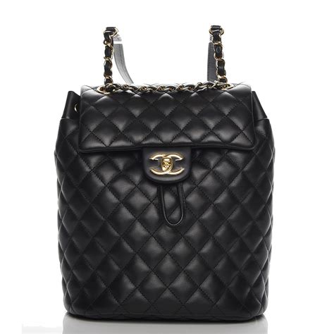 chanel lambskin quilted small urban spirit backpack black|Chanel black and white handbags.